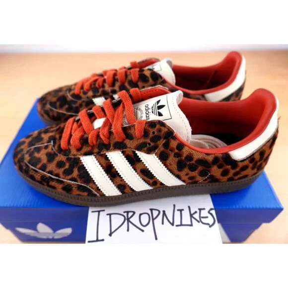 Adidas Samba OG Red Leopard Women's Shoes - Picture 2 of 10
